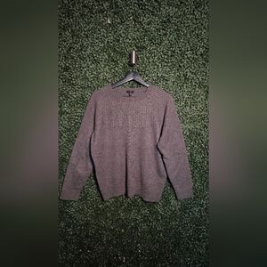 Talbots Gray Textured Crew Neck Sweater